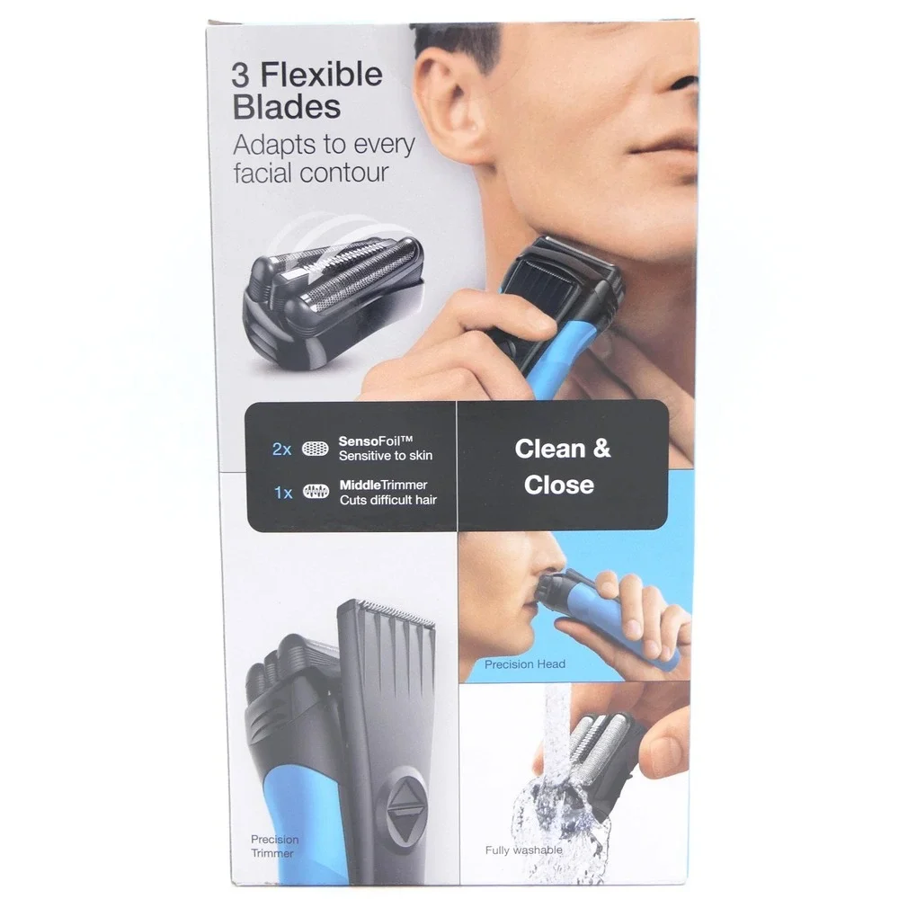 BRAUN Series 3 Wet & Dry Clean & Close 3-Blade Shaver + Precision Trimmer 310s